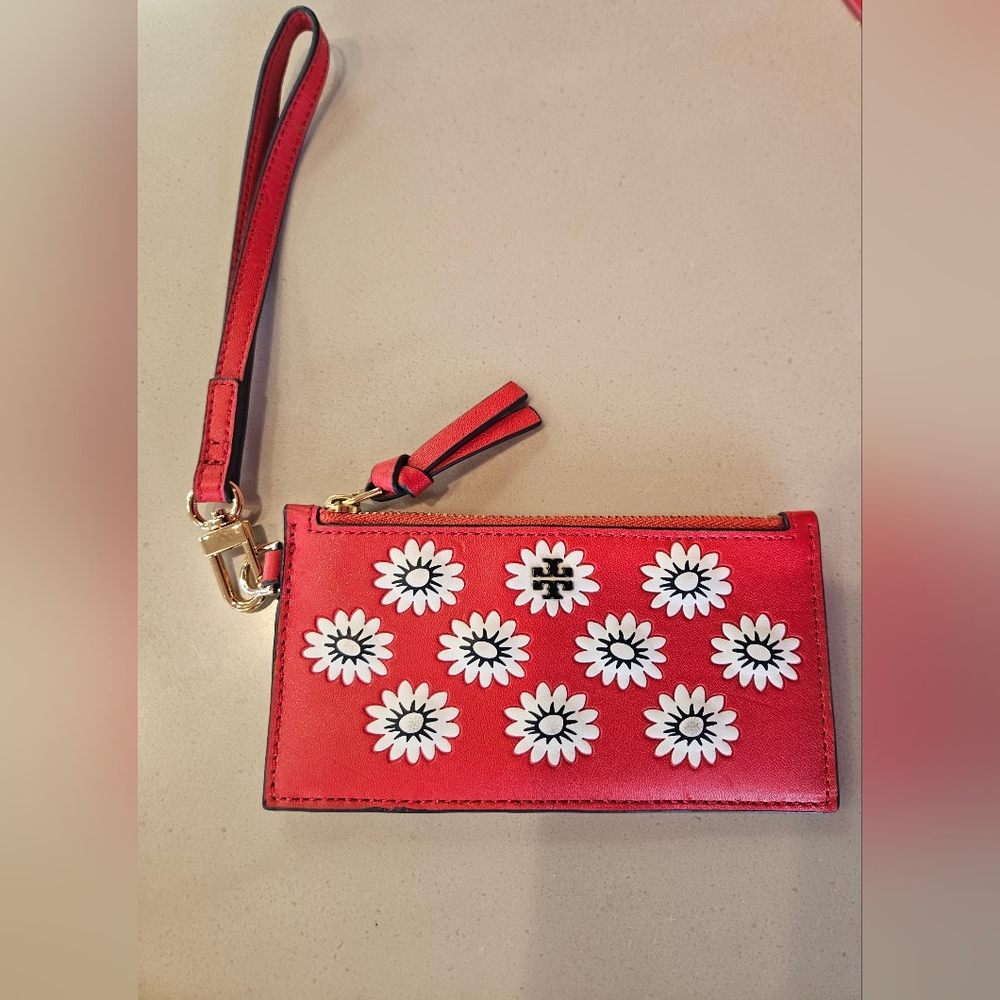 Tory burch mini card holder wallet wristlet - Picture 2 of 7